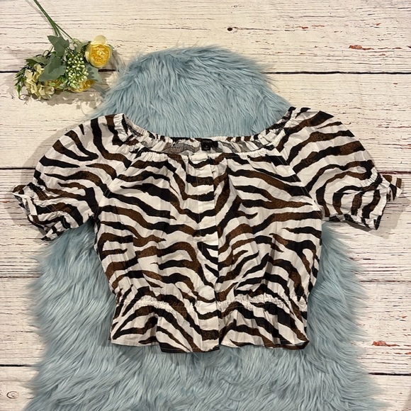 J. crew Gathered scoopneck top in zebra stripe - Picture 2 of 9